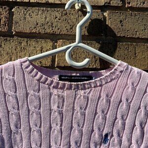 Ralph Lauren Sport Pink Cable Knit Sweater (XS)